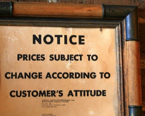 Where is the exchange of money for valuables more clear than when you're working customer service?